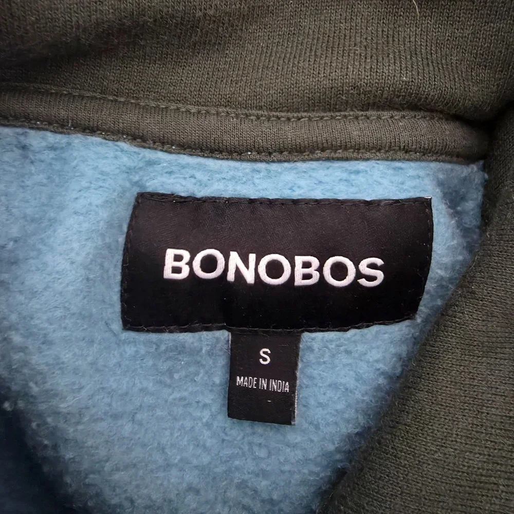 Bonobos Hoodie Mens Small Blue Puffin Bird Embroider Fleece Hooded Sweatshirt